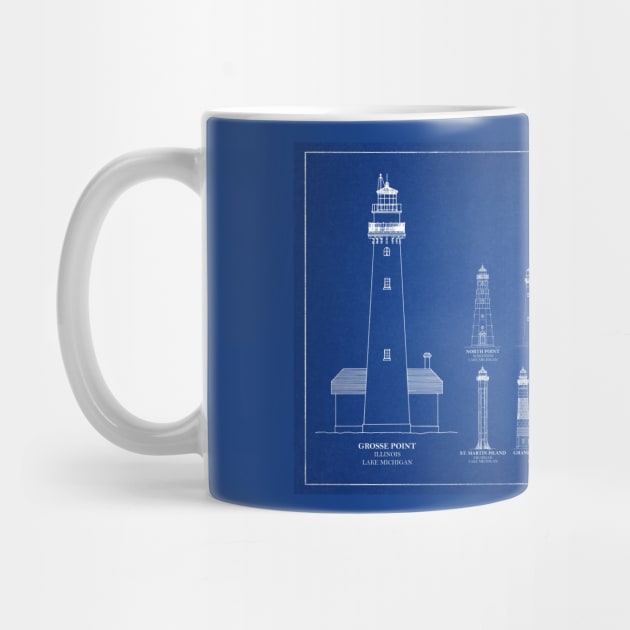 Lighthouses of United States of America - Great Lakes - A by SPJE Illustration Photography